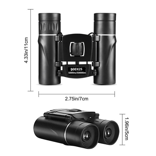 Jumelles randonnée Puissantes 900/1000x25 HD | Longue Portée 9000m | Compactes & Pliables | Optiques FMC | Pour Chasse, Sport, Camping & Voyage