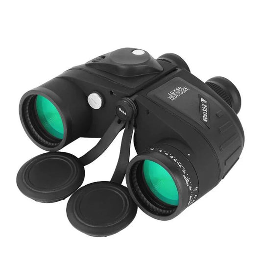 Jumelles Militaires Marines 10x50 | Étanches avec Télémètre & Boussole | Prisme BAK4 HD pour Chasse & Observation des Oiseaux